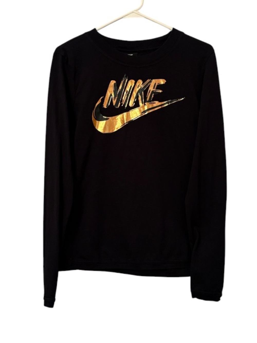 Nike Black & Gold Logo Long Sleeve